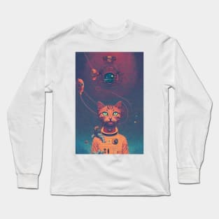 Astronaut Kitten Lost In Space Long Sleeve T-Shirt